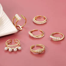 Kinel-anillos de perlas de Plata de Ley 925 Vintage para mujer, joyería de moda para boda, anillos antiguos grandes ajustables Z0375 2024 - compra barato