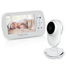Monitor para o bebê, câmera de segurança automática, sem fio, áudio e vídeo, visão noturna, detector de temperatura, 4.3 polegadas, 1080p 2024 - compre barato