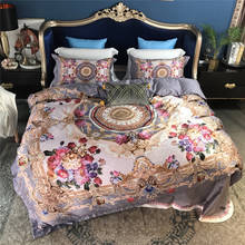 Luxury 500TC Silk Cotton Palace Bedding Set Colorful Duvet Cover Sets Bed Sheet Pillowcases Queen King size 4Pcs promote sales 2024 - buy cheap