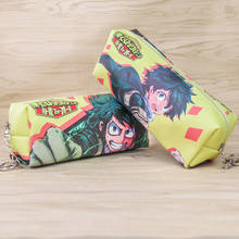 Anime My Hero Academia Synthetic Leather Pencil Pouch Midoriya Izuku Character Cosmetic Bag with Zipper 2024 - buy cheap