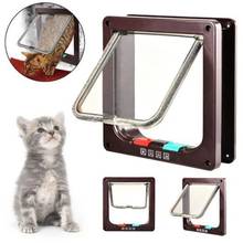 Dog Cat Flap Door with 4 Way Lock Pet Cat Gate Security Flap Door For Animals Plastic Small Dog Gate Cat Flap Pet Door Gate 2024 - buy cheap