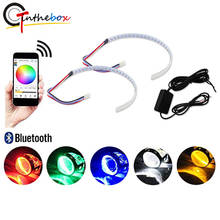 Gtinthebox-controle remoto para carro e motocicleta, suporte com bluetooth, 30-smd, led demon eye halo, kit de anel para faróis 2024 - compre barato