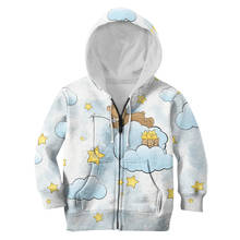 Медведь на рыбалке звезд неба толстовки футболка 3D с принтом Детский свитер, куртка, футболки для мальчиков и девочек, забавные одежда с животными 2024 - купить недорого