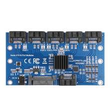 HOT-Controller-Tarjeta madre Sata, tarjeta de expansión de 1 a 5 puertos Sata3.0, multiplicador de 6gbps, adaptador de tarjeta elevadora de Puerto Sata para Comp 2024 - compra barato