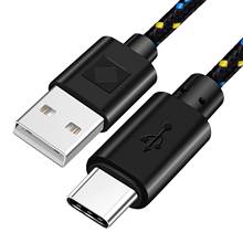 Cabo usb tipo c de carregamento rápido, fio para telefone móvel de 1m/2m, carregamento rápido multicolor tipo c usb cabo de linha de dados 2024 - compre barato