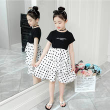 Girls Dresses Summer Teenagers Dot Short Sleeve Princess Cake Elegant Children Kids Clothes 4 6 8 10 Years New 2021 2024 - buy cheap