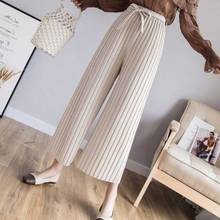 Women Pants 2020 Spring Summer Female Loose Solid High Waist Elegant Pleated Wide Leg Pant Office Lady Trousers AE344 2024 - buy cheap