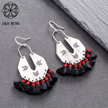 Vintage Colored Tassel Woman Earrings Jewelry 2021 Bohemia Dangle Pendientes Fashion Goth Statement Gift Female Decoration Items 2024 - buy cheap