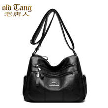 Old tang bolsa transversal de couro, de alta qualidade, para mulheres, 2021, múltiplos zíperes, designer, moda, cor sólida, bolsas de ombro 2024 - compre barato