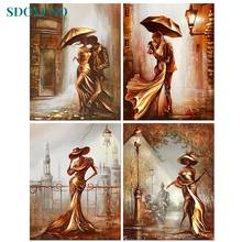 SDOYUNO DIY Oil Painting By Numbers Golden Women 60x75cm Paint By Numbers On Canvas Figure Frameless Handpaint Home Decor 2024 - buy cheap