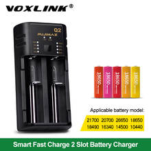 Зарядное устройство VOXLINK, USB, 18650, с регулируемым током, 26650, 18350, 14500, 26500, 21700, литий-ионный аккумулятор 2024 - купить недорого