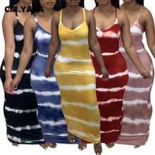 Женское платье с V-образным вырезом Cm.yaya, длинное облегающее платье для активного отдыха на тонких бретельках с открытой спиной, наряды макси для отдыха 2024 - купить недорого