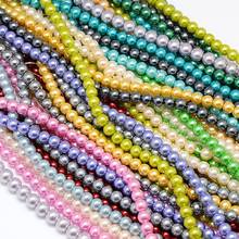 4/6/8/10mm Environmental Dyed Glass Pearl Round Bead for jewelry making DIY bracelet necklace Decorate F60 2024 - buy cheap