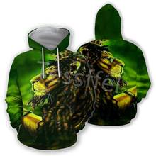 Tessffel Jamaica Lion Judah 3D Printed Men's Sweatshirt Zipper Hoodie Unisex Casual Jacket Autumn/Winter Dropshipping Style-6 2024 - buy cheap