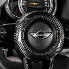 Carbon fiber car accessories interior Steering wheel center decoration sticker For MINI COOPER S F54 F55 F56 F57 F60 car styling 2024 - buy cheap