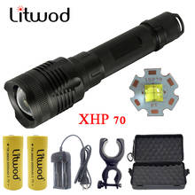 Litwod-lanterna laser z20p78 cree xhp70 32w, lente zoom poderosa, luz tática de led, bateria de 10000mah, 26650 2024 - compre barato