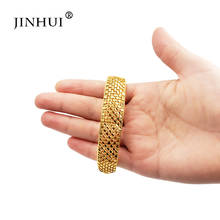Jin Hui-Pulseras de boda de Color dorado para mujer, brazaletes abiertos de estilo etíope, francés, africano, Dubai 2024 - compra barato