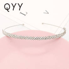 QYY Crystal Rhinestone Hairbands for Women Silver Color Bride Headpiece Wedding Crown Prom Jewelry Accessories GiftsBridal 2024 - buy cheap