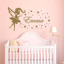 Kids Room Personalized Girl Name Wall Sticker Fairy Star Wall Decal Removable Vinyl Decor Diy Sticker for Wall Art Bedroom Y2 2024 - buy cheap