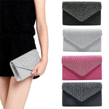 Ladies Satin Clutches Evening Bags Crystal Bling Handbags Evening Party Purse Envelope Fashion Womens Wallet Clutch Bag Handbag 2024 - buy cheap