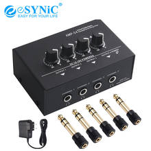 eSYNiC Headphone Amplifier With 4-Channel Portable Stereo TRS Headphones Output Jack and TRS Audio Input for Stage Applications 2024 - buy cheap