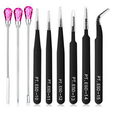 9 Pieces Stirring Needle Spoon Tweezers Tools Kit Tweezer Tool Jewelry Pliers Tool Needles And Spoons DIY Jewelry Making 2024 - buy cheap