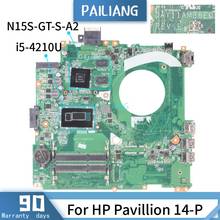 Материнская плата PAILIANG для ноутбука HP Pavillion 14-P, материнская плата DAY11AMB6E0 Core SR1EF, DDR3, протестирована на I5-4210U 2024 - купить недорого