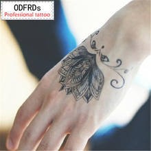 Водонепроницаемая временная татуировка хна для татуировки Поддельные флэш-тату наклейки тату Цветок лотоса SYA064 2024 - купить недорого