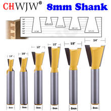 CHWJW 1PC 8mm Shank High Quality Industry Standard Dovetail Router Bit Cutter wood working 2024 - buy cheap