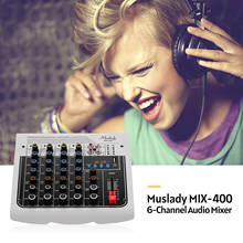 Muslady-consola mezcladora de Audio profesional MIX-400, 6 CANALES, EQ de 3 bandas con efectos de retardo de reverberación, conexión inalámbrica 2024 - compra barato
