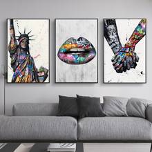 Statue of Liberty Graffiti Art Canvas Paintings on The Wall Art Posters and Prints Abstract Street Art Wall Pictures Home Decor 2024 - buy cheap