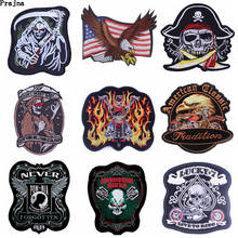 Prajna DIY Punk Skull Patch Biker Rock Badge Cheap Embroidered Motorcycle Band Patches For Clothing Stranger Things Patch Stripe 2024 - buy cheap