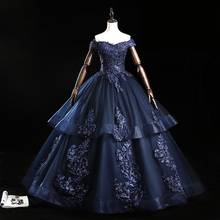 Vestidos 2022 Noble Quinceanera Dresses Off The Shoulder Formal Ball Gown Luxury Embroidery Party Prom Gown Vintage Slim Dress 2024 - buy cheap