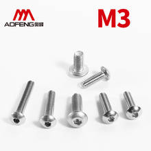M3 304 Stainless Steel Hexagon Socket Button Head Screws M3*4 5 6 8 10 40 45 50mm ISO7380 Pan Head Full Thread 2024 - buy cheap
