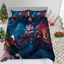 Thumbedding Cartoon Santa Painted Bedding Set Christmas Single Duvet Cover Festival Decoration Queen Full Twin King Bed Set 2024 - buy cheap