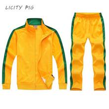 Спортивный костюм LICITY PIG мужской, кофта на молнии, спортивные штаны, джоггеры, спортивный костюм для бега 2024 - купить недорого