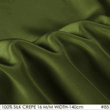 100% seda crepe de chine 140cm largura 16momme seda natural para costura e bordado exército verde não 85 2024 - compre barato