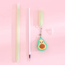 24 Uds creativo coreano aguacate colgante Set de plumas de Gel lindo estudiante examen Firma de escritura bolígrafo Kawaii de papelería regalos venta al por mayor 2024 - compra barato