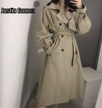 Loose Oversize Lapel Elegance Lace-up Women's Autumn Coat New Fashion Double Breasted Classic Trench Coat Khaki Women's Clothing 2024 - buy cheap