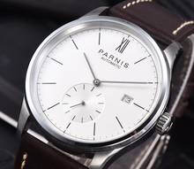 Parnis 41mm Fashion Mechanical Mens Watch Minimalist  Luxury Waterproof Calendar Leather Strap Automatic Wristwatch Men 2024 - buy cheap