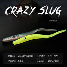 ALLBLUE Crazy Slug 130mm 6pcs/bag Soft Fishing Lure Seabass Artificial Bait Silicone Worm Shad Eel Needfish Fishing Tackle 2024 - buy cheap