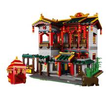 hot city architecture Creative classical Street view chinatown cinese night club store building block model bricks toys for gift 2024 - buy cheap
