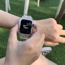 Correa deportiva para Apple Watch Series 6 1 2 3 4 5, correa de silicona transparente para Iwatch 5 4, 38mm, 40mm, 42mm y 44mm, novedad 2024 - compra barato