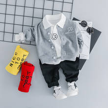 Детский комплект, костюм для мальчиков, детский демисезонный осенний костюм-тройка для малышей 2024 - купить недорого