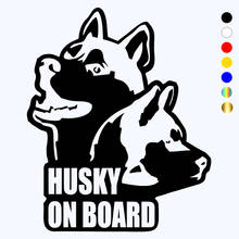 Husky-pegatinas de vinilo de Husky para coche, pegatinas plateadas y negras para parachoques, ventana, decoraciones de coche, CK2508 #15*18cm 2024 - compra barato