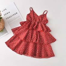 Menoea  Girls Casual Dresses New Summer Kids Polka Dot Costumes Baby Girl Tiered Outfits Party Suits Toddler Vestidos 2 6Y 2024 - buy cheap