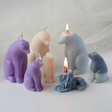 Kit de velas 3d de silicone do urso polar, faça você mesmo, forma de vela, enfeites de natal, decoração de vela perfumada, molde de gesso diy 2024 - compre barato
