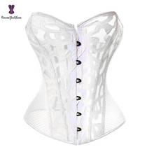 White Women's Sexy Mesh Bustier Top Erotic Bridal Lingerie Waist Shapewear Lace Up Boned Corset For Wedding 930# 2024 - buy cheap