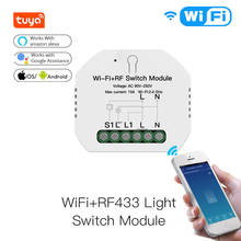 Smart Home Mini DIY WiFi RF433 Smart Relay Switch Module Smart Life/Tuya App Control, Work with Alexa Google Home 1Gang1/2 Way 2024 - buy cheap