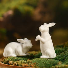 Bandeja de té decorativa para el hogar, mueble de cerámica creativo, pequeño conejo blanco, escritorio para mascotas, Zen, suave, adornos artesanales 2024 - compra barato